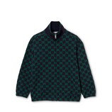 Children's GG cotton zip jacket in navy and green | GUCCI® US