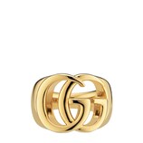 GG Marmont cut-out band ring in gold-toned brass | GUCCI® US