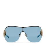 Frameless mask sunglasses in gold-toned | GUCCI® US