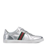 ストレッチ〕ウィメンズ ロートップスニーカー ・シルバー メタリック