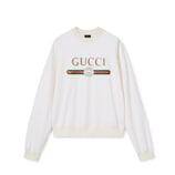 Cashmere blend sweatshirt with print in white | GUCCI® US
