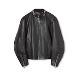 ホースビット付き レザー ジャケット ・ブラック GGキャンバス | GUCCI公式