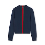 ウェブ ストライプ ファインウール ニット セーター ・ブルー | GUCCI公式