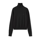 Knit wool turtleneck with embroidery in black | GUCCI® US