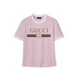 Cotton jersey T-shirt with print in light pink | GUCCI® US