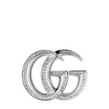 GG Marmont crystal brooch in palladium-toned brass | GUCCI® US