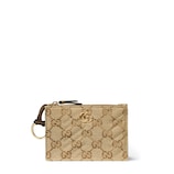 GUCCI GGパターン キーケース ベージュ GGマーモント〕ジップ キーポーチ ・サンド＆ブラウン GGキャンバス