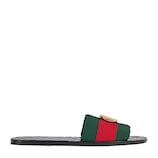 gucci メンズサンダル　フラッシュトレックサンダル リヴィエラ〕メンズ スライドサンダル ・グリーン＆レッド エラ