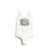 Children's jersey swimsuit with print in white | GUCCI® US