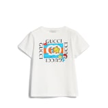 Children's cotton T-shirt with print in white | GUCCI® US