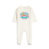 Baby cotton one-piece with print in white | GUCCI® US