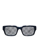 Rectangular-frame sunglasses in blue | GUCCI® US