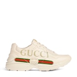 Women's Ivory Leather Rhyton Vintage Gucci Logo Sneaker | GUCCI® US