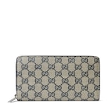 Gucci Essence Classic zip-around wallet ・blue GG canvas | GUCCI公式