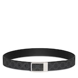 Reversible belt with rectangular buckle in black GG Supreme and