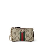Ophidia zip key pouch in beige and brown GG Supreme | GUCCI® CA
