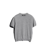 Silk wool T-shirt with embroidery in light grey | GUCCI® TR