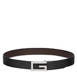 Reversible belt with Square G buckle in black/brown leather