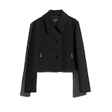 未使用級 GUCCI グッチ ノーカラージャケット シルク×ウール ブラック A00AYL_ZACKN_1000_001_100_0000