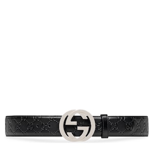 OLD GUCCI GG PATTERNED LOGO BUCKLE BELT MADE IN ITALY