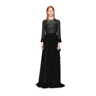 Silk chiffon embroidered gown (Gucci) Silk chiffon embroidered gown
