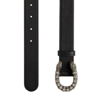 Leather belt with crystal Dionysus buckle