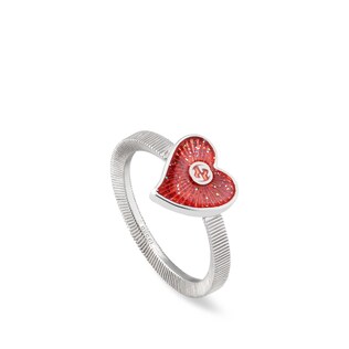 silver gucci ring heart enameled rings