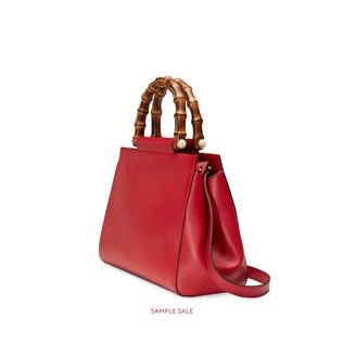 Nymphaea leather top handle bag