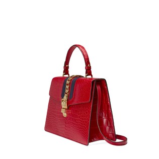 Sylvie medium crocodile top handle bag