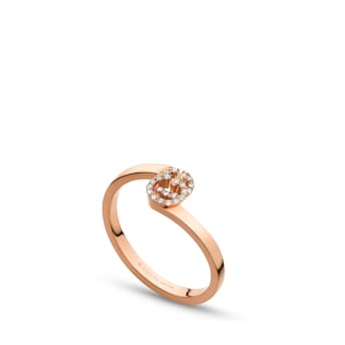 GG ring in rose gold with diamonds
