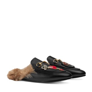 Princetown slipper with appliqués 