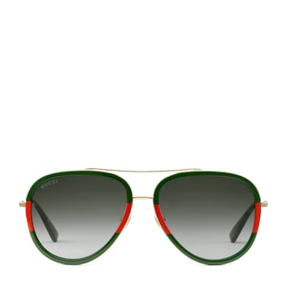 Womens Aviator Metal Sunglasses Green - Gucci main image 1