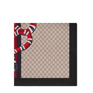 Web and Kingsnake print GG silk scarf