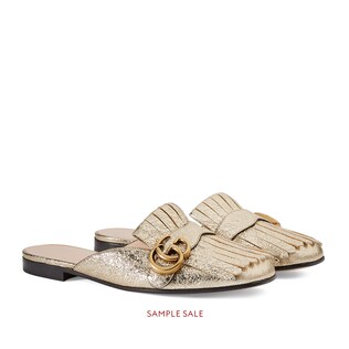 Marmont metallic laminate leather slipper