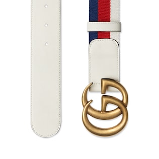 Sylvie Web belt with Double G buckle