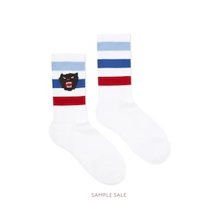 Stretch cotton socks with panther