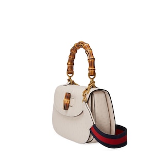 Bamboo ostrich top handle bag 
