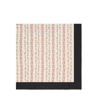 Gucci logo rose print silk scarf 