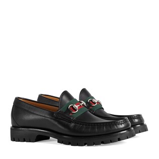 Leather Web Horsebit loafer 