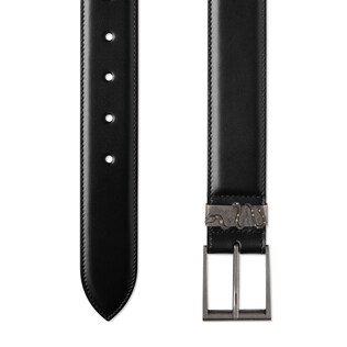 Leather belt with snake