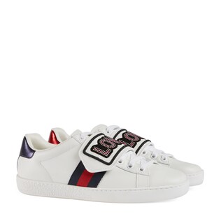 Ace sneaker with removable patches