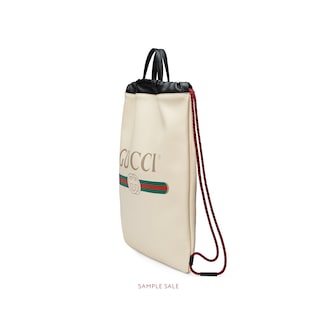 Gucci Print leather drawstring backpack