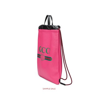 Gucci Print leather drawstring backpack