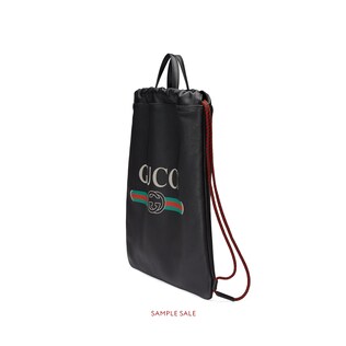 Gucci Print leather drawstring backpack