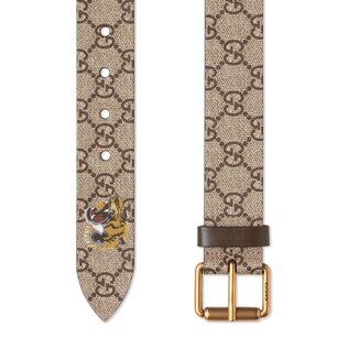 Tiger print GG Supreme belt