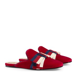 Velvet slipper with Sylvie bow