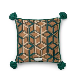 Velvet cushion with tiger embroidery