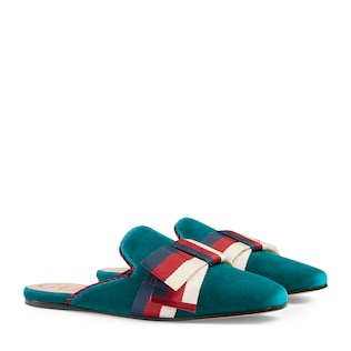 Velvet slipper with Sylvie bow