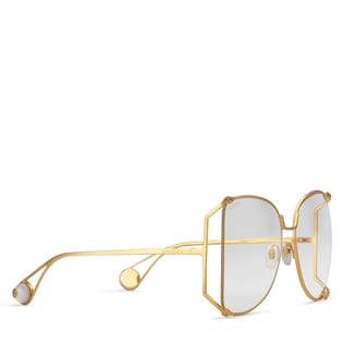 Oversize round-frame metal glasses 