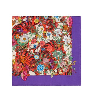 Flora Tiger print cotton shawl 